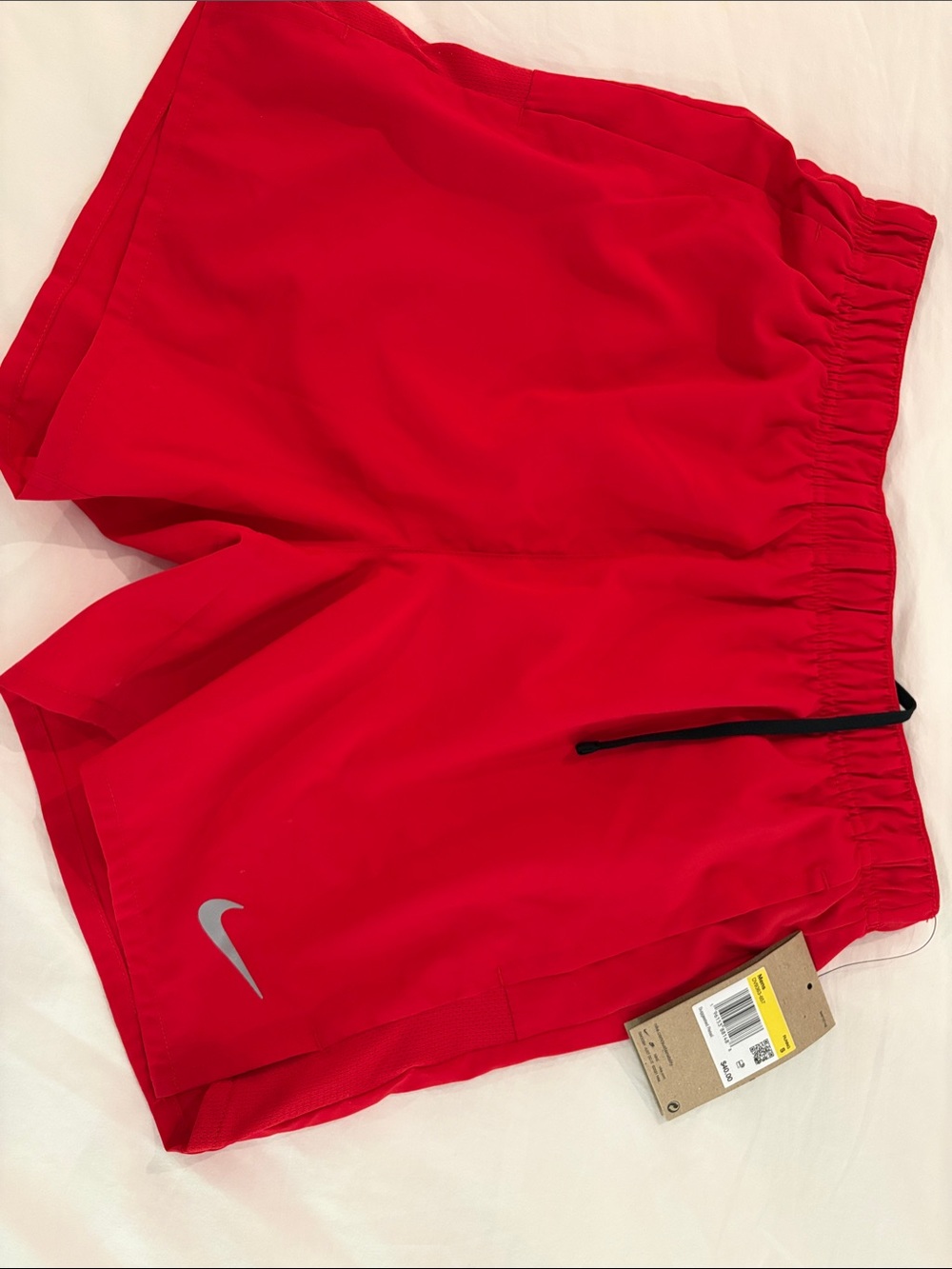 Nike Red Athletic Training Shorts with Reflective Swoosh